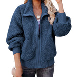 Fuzzy Fleece Jackets Oversized Open Front Coat Zipper Outwear(TTShop02) - Zeagoo (Us Only)