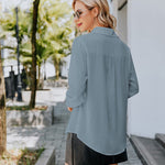 Zeagoo Women's Button Down Shirt Long Sleeve Chiffon Blouse