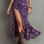 Boho Smocked Floral Puff-Sleeve Midi Dress