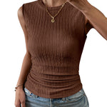 Zeagoo High Neck Tank Top Casual Ribbed Knit Shirts