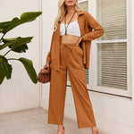 Linen Shirts Loose Long Pants Beach Outfits - Zeagoo (Us Only)