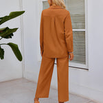 Linen Shirts Loose Long Pants Beach Outfits - Zeagoo (Us Only)
