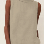 Linen Short-sleeved Blouse With A Round Neck