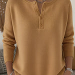 Helena™ | Henley Button-Up Knit Sweater
