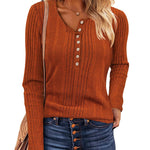 Zeagoo Sweaters Ribbed Knit Long Sleeve Henley Shirts
