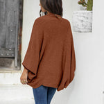 Zeagoo Open Front Oversized Batwing Sleeve Knit Cardigan