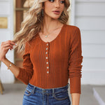 Zeagoo Sweaters Ribbed Knit Long Sleeve Henley Shirts