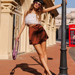 Mini Length A-Line Zipper Short Skirt- Zeagoo (Us Only)