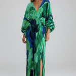 Matilda Parker | Pleated V-Neck Maxi Dress For Women