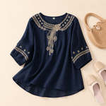 Celeste Cotton Linen Top