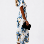 Denise | Floral Print Midi Wrap Dress