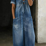 Wren | The V-Neck Denim Jumpsuit