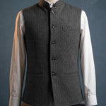 Augusto Herringbone Nehru Vest
