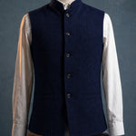 Augusto Herringbone Nehru Vest