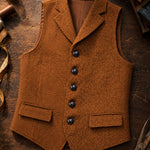 Isidoro Herringbone Tweed Vest
