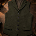 Isidoro Herringbone Tweed Vest