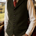 Isidoro Herringbone Tweed Vest