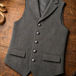 Isidoro Herringbone Tweed Vest