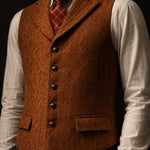 Isidoro Herringbone Tweed Vest