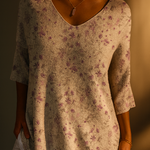 Women's Vintage Floral Art Casual Pullover Knit