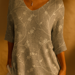 Women's Vintage Floral Art Casual Pullover Knit