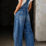 Barrel Leg Baggy Denim Overalls
