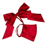 Red Satin Bow Face Mask Accessory