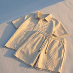 Marcello Textured Polo and Shorts Set