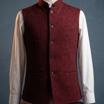 Augusto Herringbone Nehru Vest