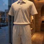 Marcello Textured Polo and Shorts Set