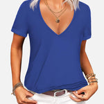 Zeagoo T-Shirt Women's Short Sleeve Deep V Neck Top (DE Only)