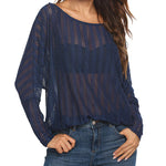 Long Sleeve Mesh Sheer Shirt - Zeagoo (Us Only)
