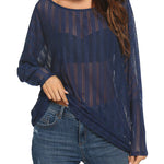 Long Sleeve Mesh Sheer Shirt - Zeagoo (Us Only)