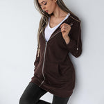 Fleece Hoodies Tunic Long Hoodie Jacket - Zeagoo (Us Only)