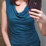 Ruched Cowl Neck Tank Tops - Zeagoo (Us Only)