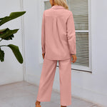 Linen Shirts Loose Long Pants Beach Outfits - Zeagoo (Us Only)