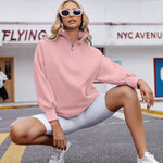 Zeagoo Women Sweatshirts Quarter Zip Stand Collar Pullovers Fleece Workout Hoodies Y2K Clothes