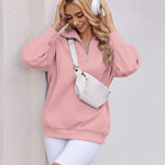 Zeagoo Women Sweatshirts Quarter Zip Stand Collar Pullovers Fleece Workout Hoodies Y2K Clothes