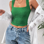 Zeagoo Sleeveless Crop Top Square Neck Tank Top