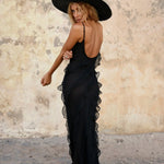 Charlotte Reid | Red Ruffle Maxi Dress For Women