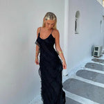 Charlotte Reid | Red Ruffle Maxi Dress For Women