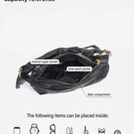 Ruched Leather Hobo Chain Detail Shoulder Bag