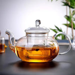 Elegant Glass Teapot Set | High Borosilicate Tea Kettle with Filter | Stylish Brewing Solution for Tea and Coffee