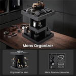 Elegant Wood Perfume Organizer Tray with 3-Tier Rotating Design for Stylish Storage