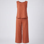 Eloise Martin | Linen Two-Piece Wide Leg Set For Women