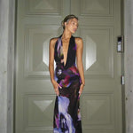 Phoebe Langley | Plunging Halter Maxi Dress For Women