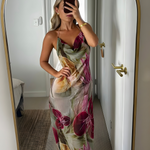 Elise Callahan | Floral Cowl Maxi Dress For Women