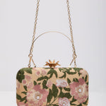 Freesia Embroidered Hard Case Clutch