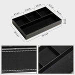 Faux Leather Storage Tray with 5 Compartments | Stylish Organizer for Home and Office