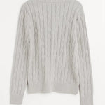 SUNNIVA | V-NECK CABLE-KNIT SWEATER